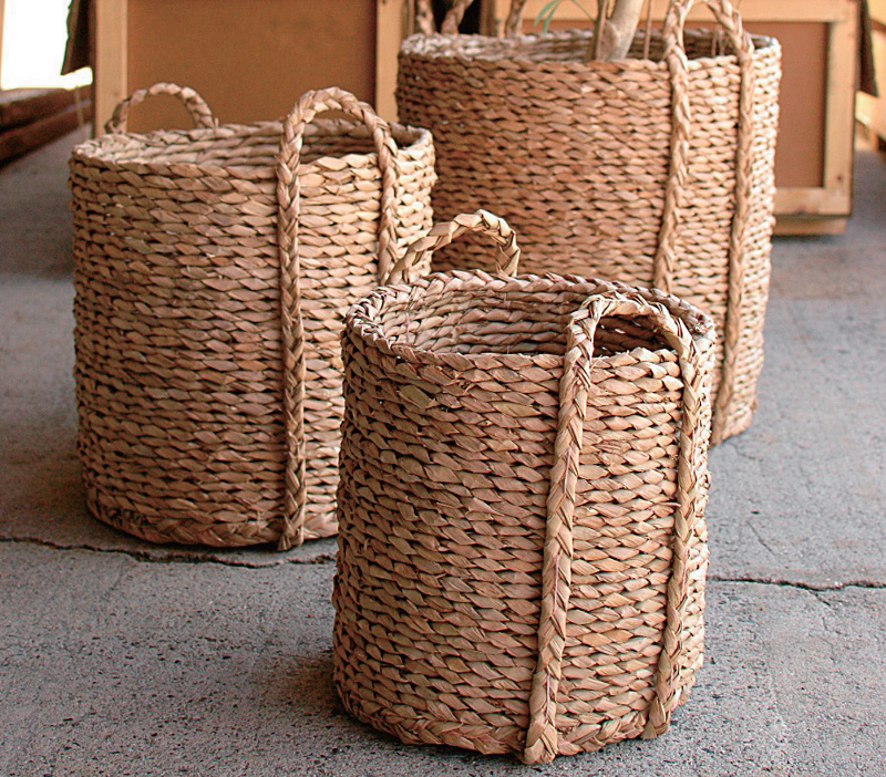 Lush Basket L B9262（直径50cm×H51cm）（底穴なし）（植物繊維）（植木鉢/鉢カバー）（プランター/寄せ植え） 